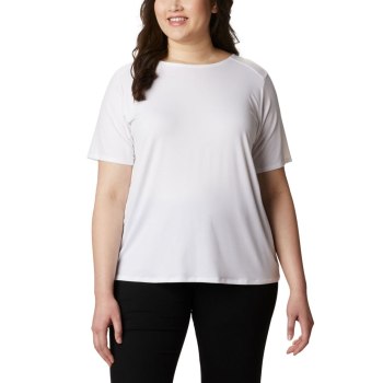 Columbia Essential Elements Short Sleeve Plus Size, Camiseta Blancos Para Mujer | 342986-WQK